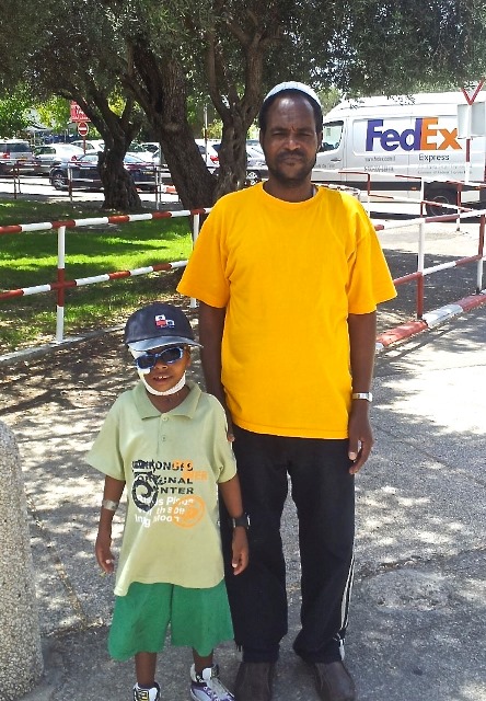 Abdulrazek and his father as he recovers in Israel